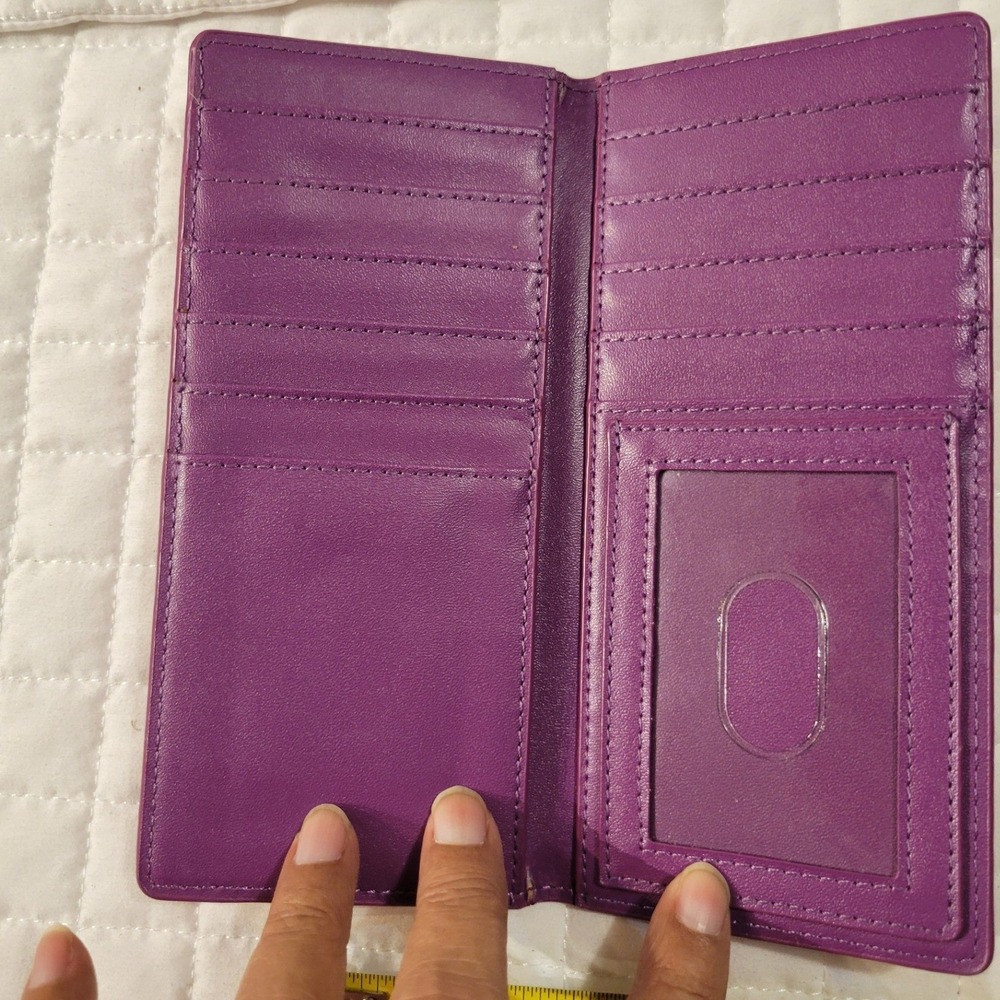 Baekgaard Card Keeper Wallet Solid Red Plum Purple Colorblock Cute Vera Bradley - Picture 3 of 8